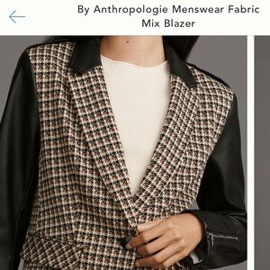Anthropologie Houndstooth Jacket with Black Accents